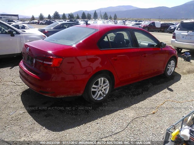 3VW1K7AJ4FM235843 - 2015 VOLKSWAGEN JETTA S 红色 照片 4