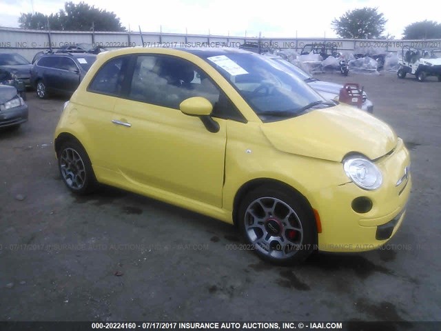 3C3CFFBR5DT573838 - 2013 FIAT 500 SPORT YELLOW photo 1