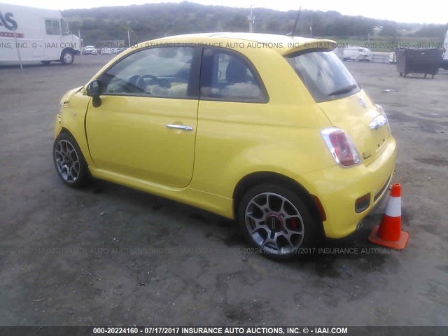 3C3CFFBR5DT573838 - 2013 FIAT 500 SPORT YELLOW photo 3