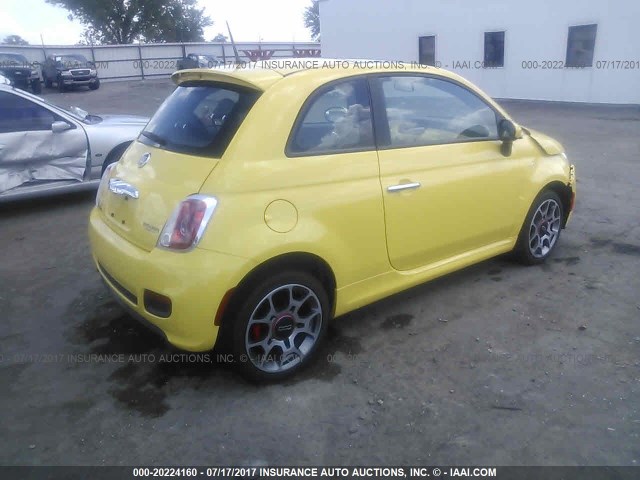 3C3CFFBR5DT573838 - 2013 FIAT 500 SPORT YELLOW photo 4