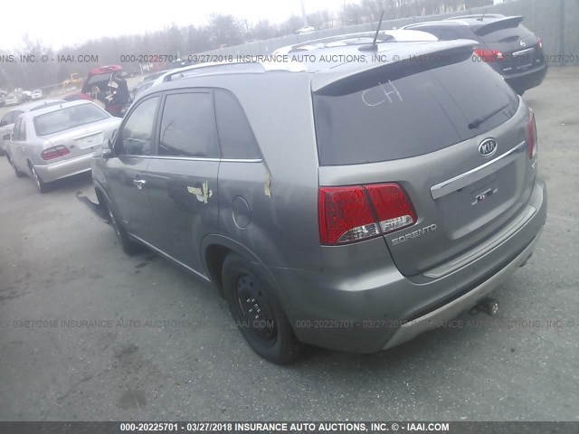 5XYKWDA28CG249126 - 2012 KIA SORENTO SX GRAY photo 3