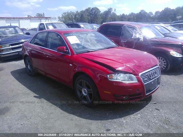 WAUDF78E47A025882 - 2007 AUDI A4 2.0T QUATTRO RED photo 1