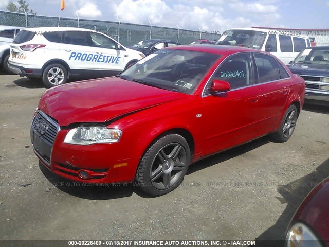 WAUDF78E47A025882 - 2007 AUDI A4 2.0T QUATTRO RED photo 2