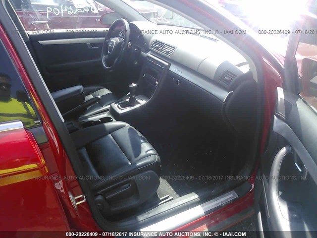 WAUDF78E47A025882 - 2007 AUDI A4 2.0T QUATTRO RED photo 5