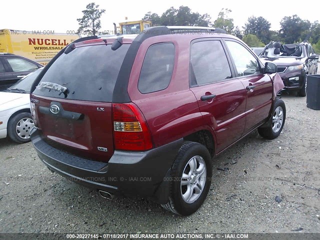 KNDJF723667226451 - 2006 KIA NEW SPORTAGE  RED photo 4