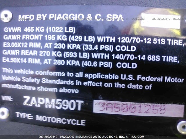 ZAPM590T3A5001258 - 2010 PIAGGIO MP3 400 SILVER photo 10