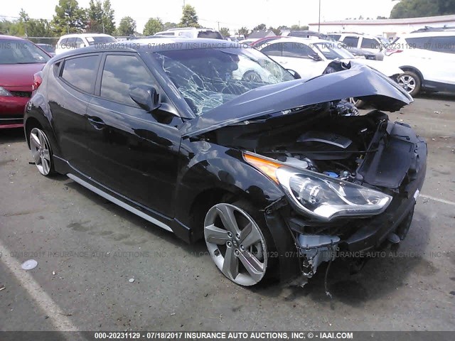 KMHTC6AE3DU134139 - 2013 HYUNDAI VELOSTER TURBO BLACK photo 1