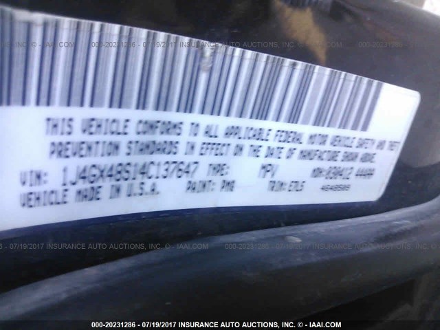 1J4GX48S14C137647 - 2004 JEEP GRAND CHEROKEE LAREDO/COLUMBIA/FREEDOM 勃艮第红 照片 9