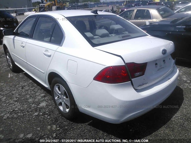 KNAGE228595304369 - 2009 KIA OPTIMA LX/EX WHITE photo 3