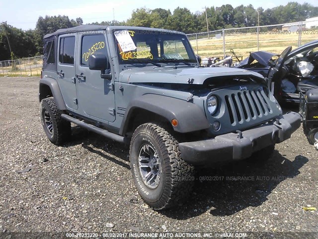 1C4BJWDG4FL597919 - 2015 JEEP WRANGLER UNLIMITE SPORT GRAY photo 1