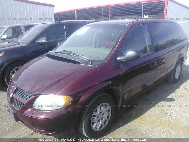 2B4GP44351R278077 - 2001 DODGE GRAND CARAVAN SPORT MAROON photo 2