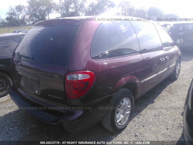 2B4GP44351R278077 - 2001 DODGE GRAND CARAVAN SPORT MAROON photo 4