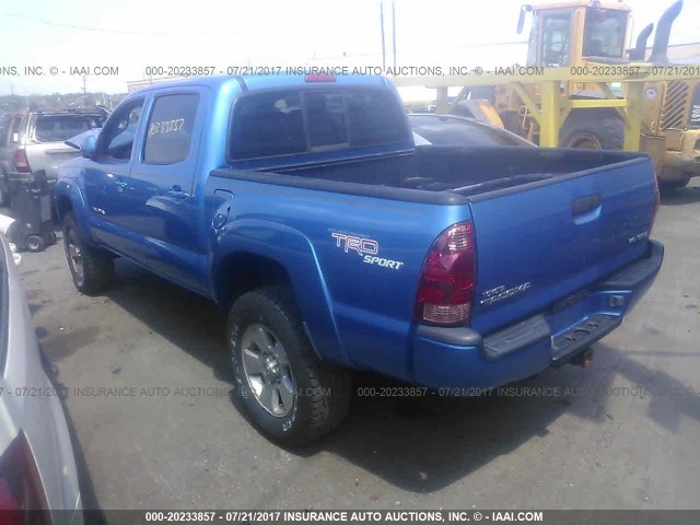 3TMLU42N95M001542 - 2005 TOYOTA TACOMA DOUBLE CAB ლურჯი ფოტო 3