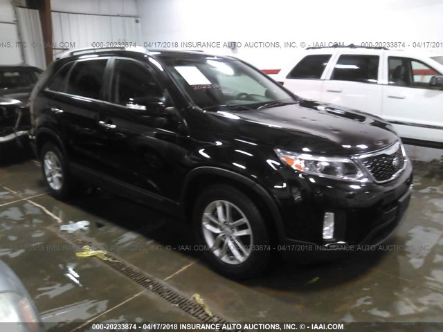 5XYKT3A67EG520962 - 2014 KIA SORENTO LX BLACK photo 1