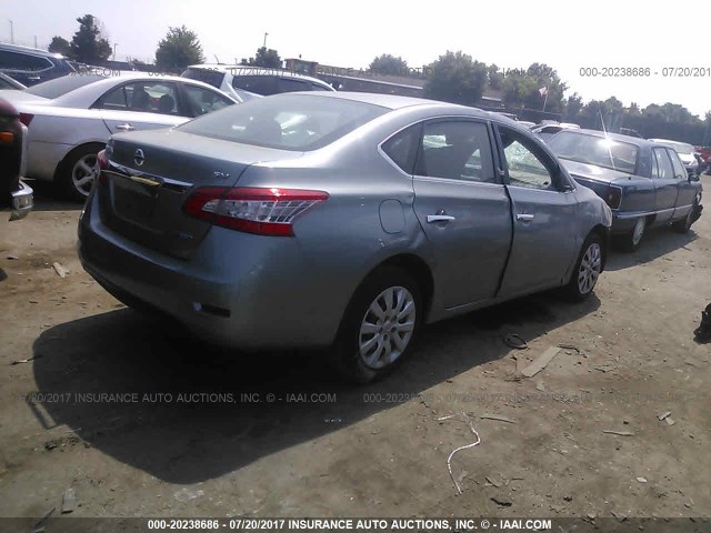 3N1AB7AP5EY338254 - 2014 NISSAN SENTRA S/SV/SR/SL GRAY photo 4