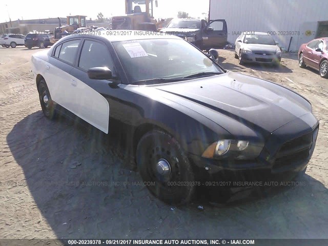 2C3CDXKTXEH319818 - 2014 DODGE CHARGER POLICE BLACK photo 1