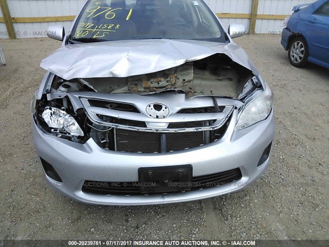 2T1BU4EEXBC630853 - 2011 TOYOTA COROLLA S/LE SILVER photo 6