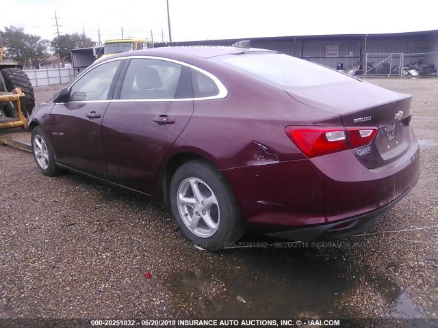 1G1ZB5ST0GF219045 - 2016 CHEVROLET MALIBU LS MAROON photo 3