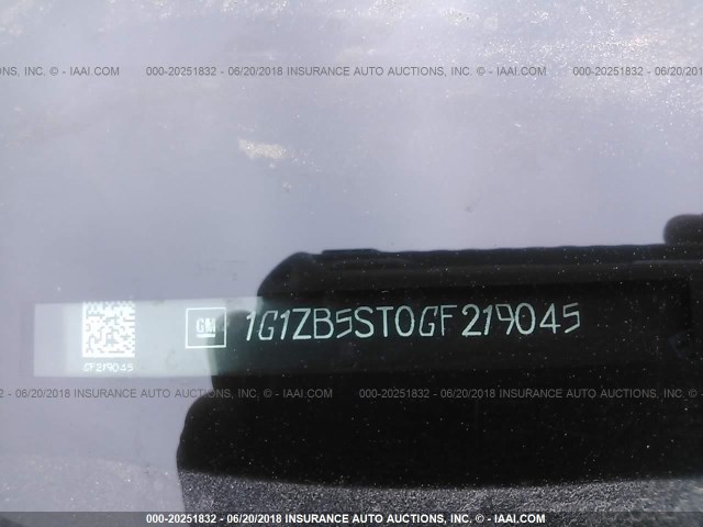 1G1ZB5ST0GF219045 - 2016 CHEVROLET MALIBU LS MAROON photo 9