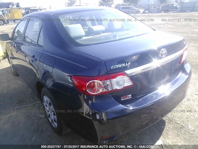 2T1BU4EE8BC683096 - 2011 TOYOTA COROLLA S/LE BLUE photo 3