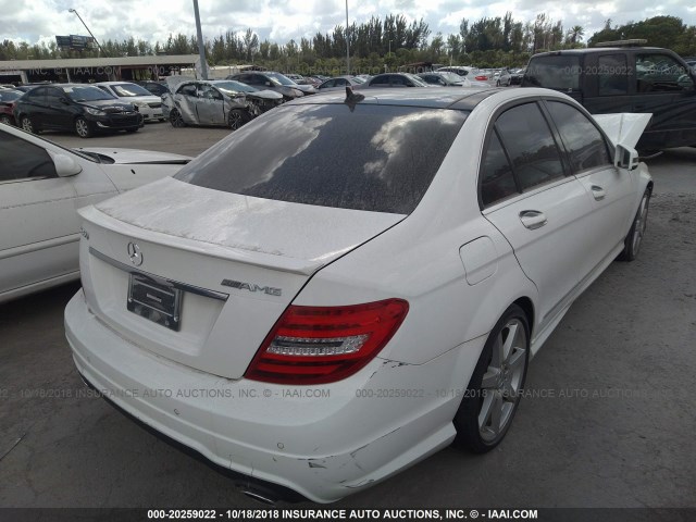 WDDGF5HB6DA765848 - 2013 MERCEDES-BENZ C 350 WHITE photo 4