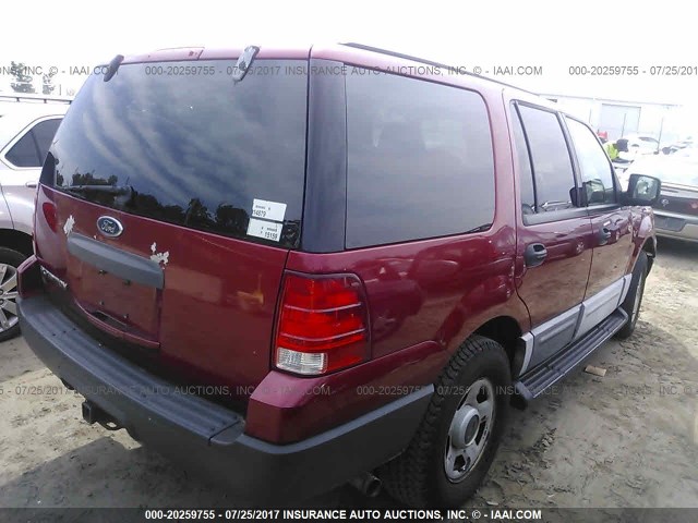 1FMRU13W14LA82600 - 2004 FORD EXPEDITION XLS RED photo 4