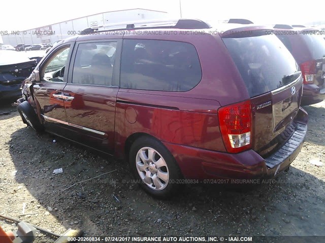 KNDMC233276026780 - 2007 HYUNDAI ENTOURAGE GLS/SE/LIMITED MAROON photo 3