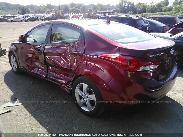 5NPDH4AE0DH328619 - 2013 HYUNDAI ELANTRA GLS/LIMITED RED photo 3