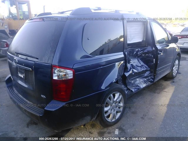 KNDMB233876122674 - 2007 KIA SEDONA EX/LX Navy photo 4