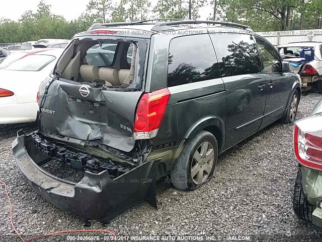 5N1BV28U54N323865 - 2004 NISSAN QUEST S/SE/SL GRAY photo 4