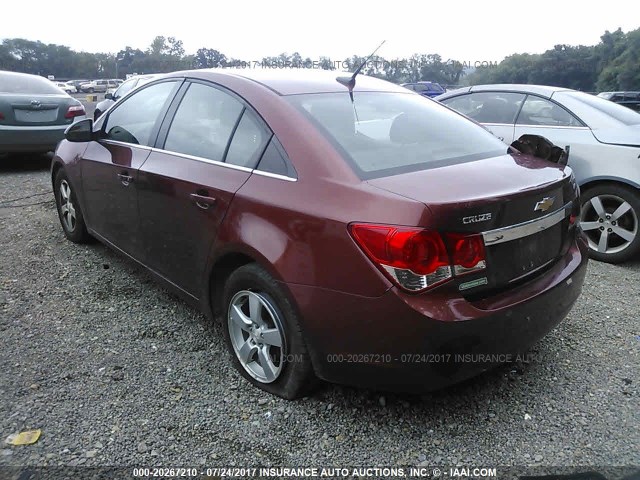 1G1PF5SC3C7228810 - 2012 CHEVROLET CRUZE LT MAROON photo 3