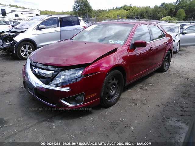 3FAHP0JG4AR331312 - 2010 FORD FUSION SEL RED photo 2