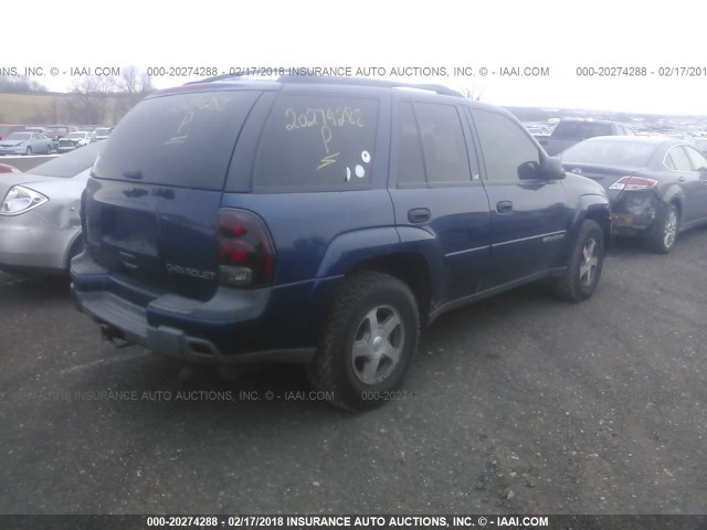 1GNDT13S532241399 - 2003 CHEVROLET TRAILBLAZER  BLUE photo 4