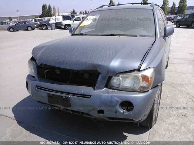 JTEEW21A870035155 - 2007 TOYOTA HIGHLANDER HYBRID BLUE photo 6