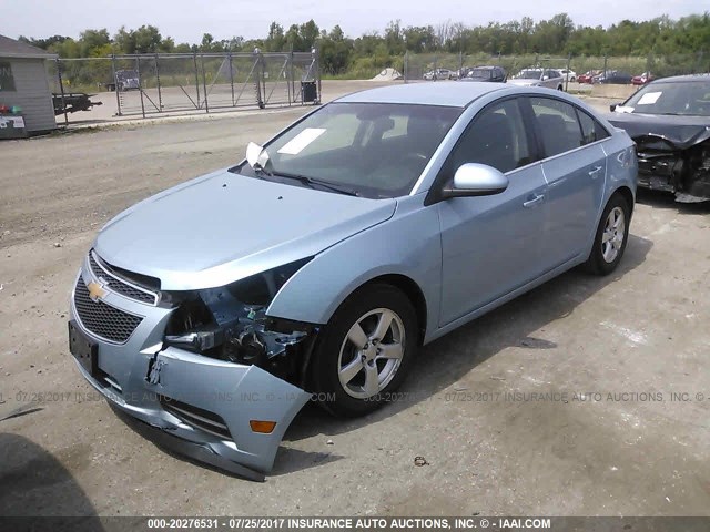 1G1PF5SC4C7147816 - 2012 CHEVROLET CRUZE LT Light Blue photo 2