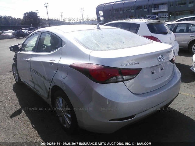 5NPDH4AE7FH554689 - 2015 HYUNDAI ELANTRA SE/SPORT/LIMITED SILVER photo 3