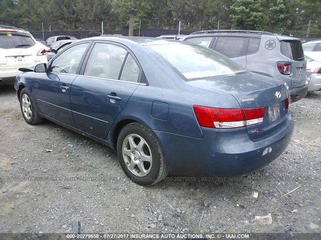 5NPEU46C76H135197 - 2006 HYUNDAI SONATA GLS/LX BLUE photo 3