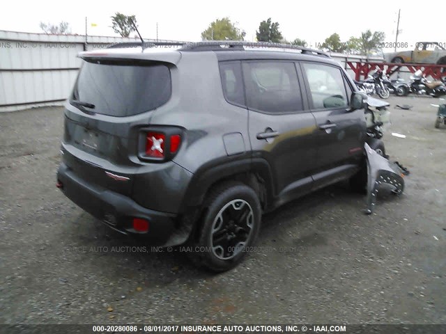 ZACCJBCT7GPD30332 - 2016 JEEP RENEGADE TRAILHAWK GRAY photo 4