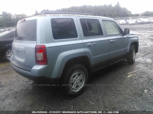 1C4NJRBBXED595526 - 2014 JEEP PATRIOT SPORT BLUE photo 4