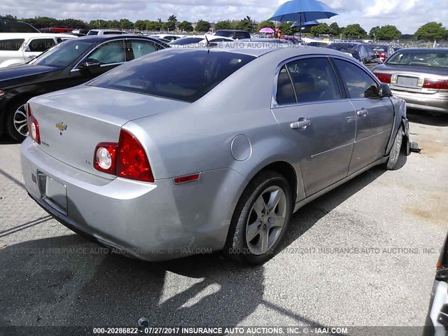 1G1ZG57B89F254114 - 2009 CHEVROLET MALIBU LS 银色 照片 4