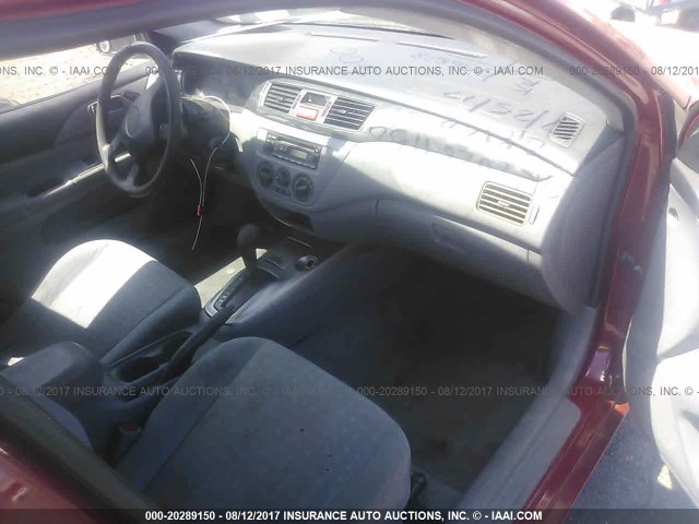 JA3AJ26E44U016067 - 2004 MITSUBISHI LANCER ES MAROON photo 5