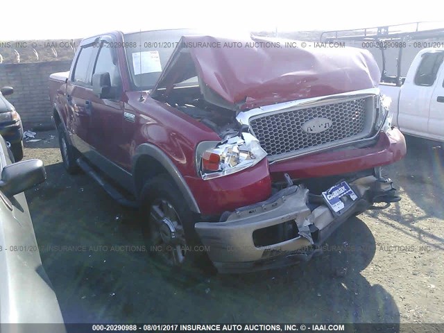 1FTPW14574KC36776 - 2004 FORD F150 SUPERCREW RED photo 1