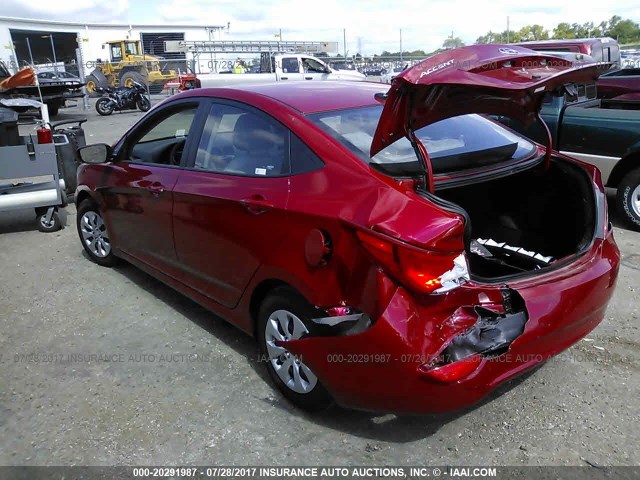 KMHCT4AE6HU204744 - 2017 HYUNDAI ACCENT SE RED photo 3