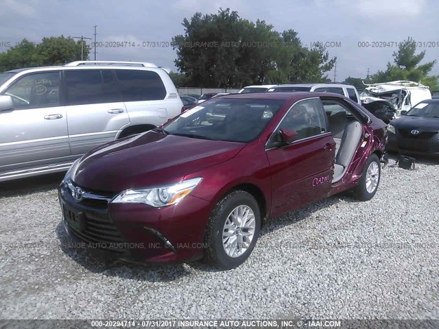 4T1BF1FK5HU659522 - 2017 TOYOTA CAMRY LE/XLE/SE/XSE RED photo 2