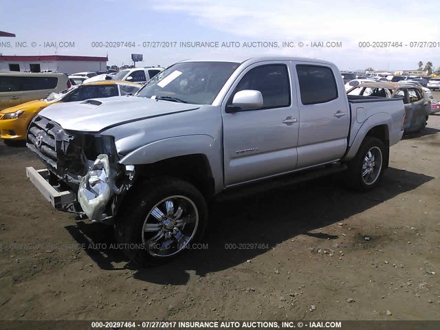 5TEJU62N57Z367877 - 2007 TOYOTA TACOMA DOUBLE CAB PRERUNNER SILVER photo 2