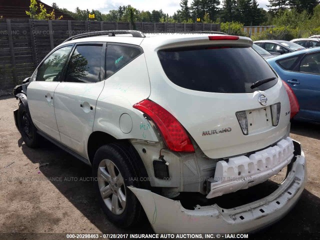 JN8AZ08W27W651063 - 2007 NISSAN MURANO SL/SE/S WHITE photo 3