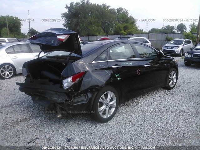 5NPEC4AC8DH567028 - 2013 HYUNDAI SONATA SE/LIMITED BLACK photo 4