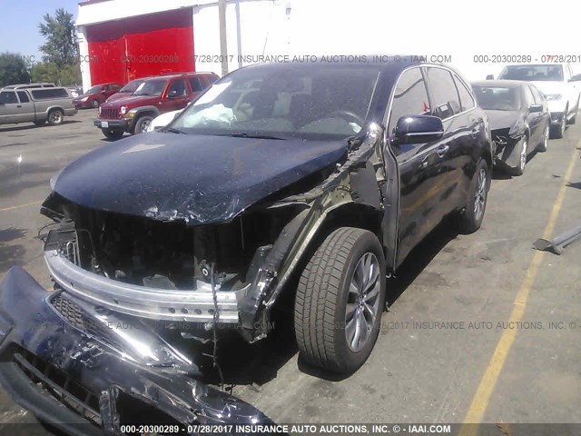 5FRYD4H40FB022630 - 2015 ACURA MDX TECHNOLOGY BLACK photo 2