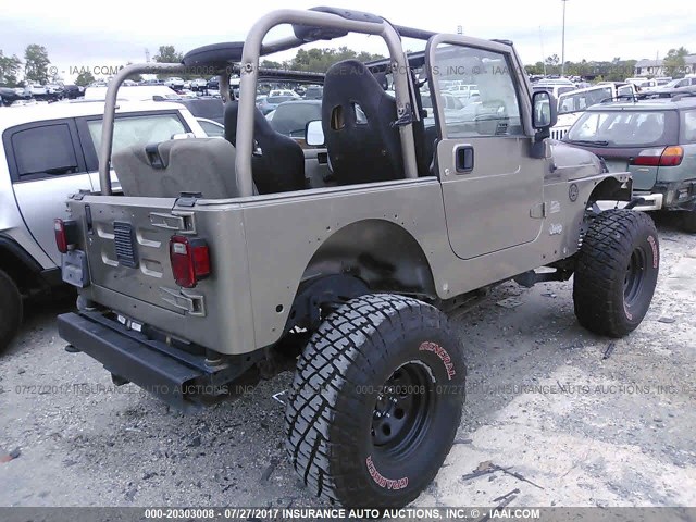 1J4FA59S73P312752 - 2003 JEEP WRANGLER / TJ SAHARA BEIGE photo 4