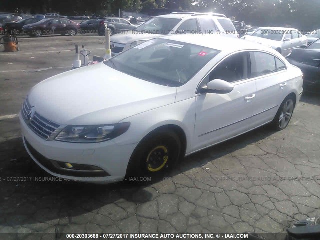 WVWBN7AN0DE505154 - 2013 VOLKSWAGEN CC SPORT WHITE photo 2